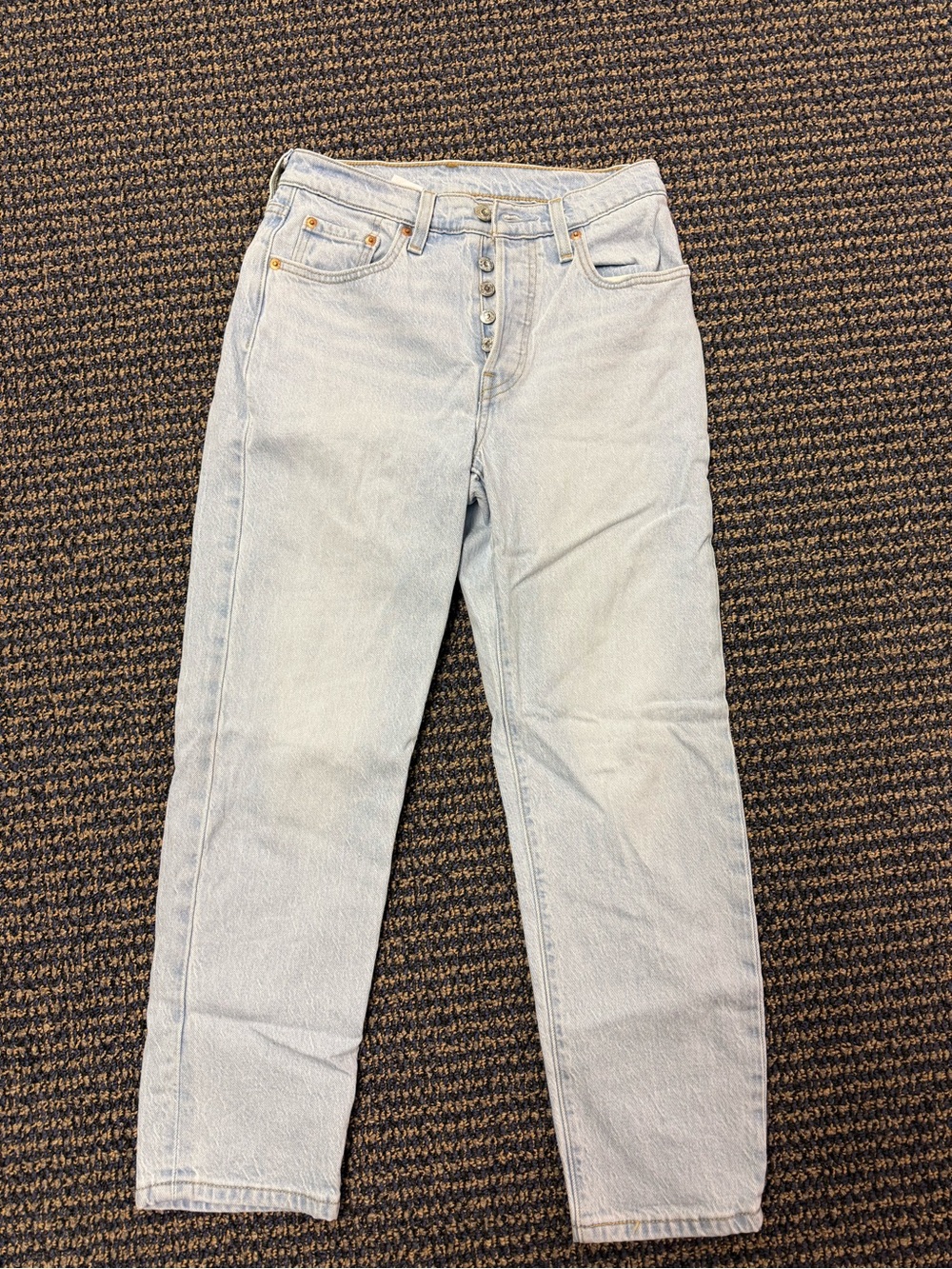 Levi's Light Blue Straight Leg High-Rise Button-Fly Jeans